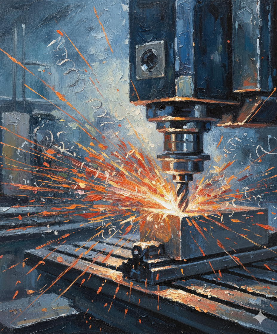 CNC machining with sparks
